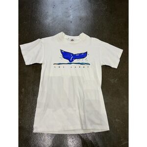 Vintage Bye Bye Los Cabos Shirt Mens Medium White Whale Tail Graphic 90s Tee